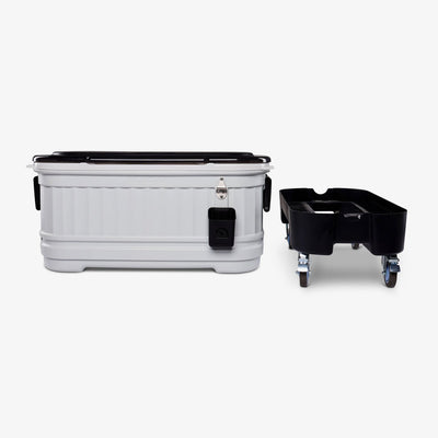 Base View | Party Bar 125 Qt Cooler::Gray::Side handles & removable base